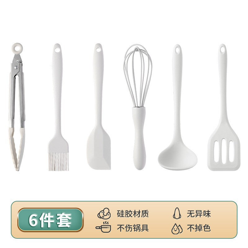 Food-grade egg beater, mini food holder, silicone mini baking 4-piece set, mini baking oil scraper brush