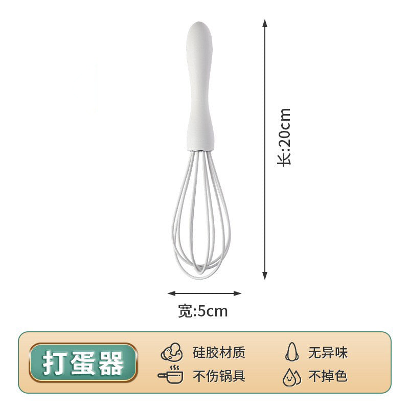 Food-grade egg beater, mini food holder, silicone mini baking 4-piece set, mini baking oil scraper brush