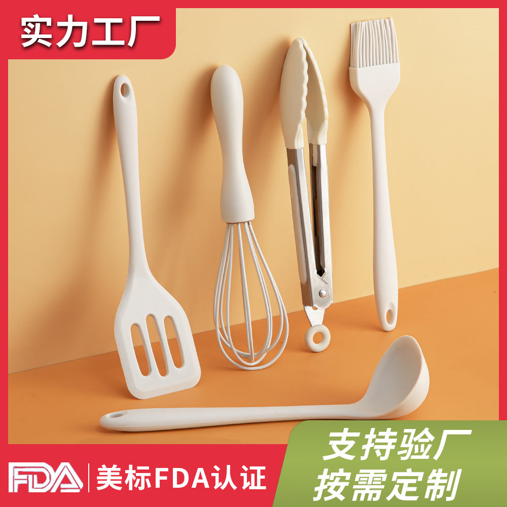 Food-grade egg beater, mini food holder, silicone mini baking 4-piece set, mini baking oil scraper brush